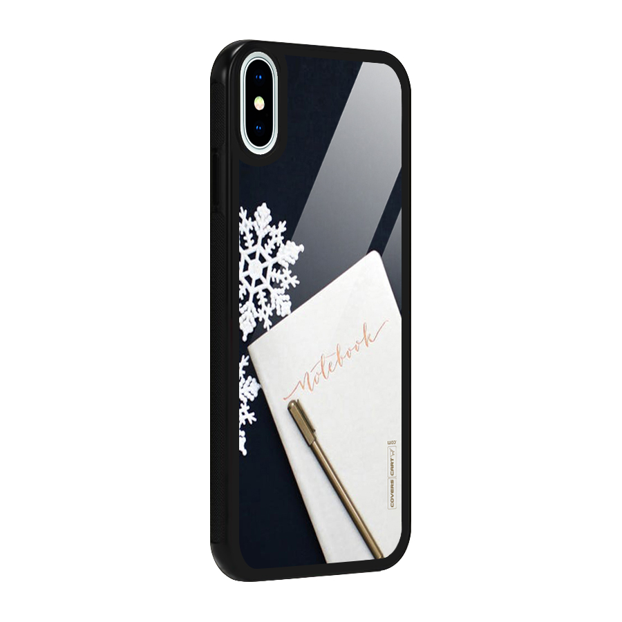 Snowflake Notebook Glass Back Case for iPhone XS