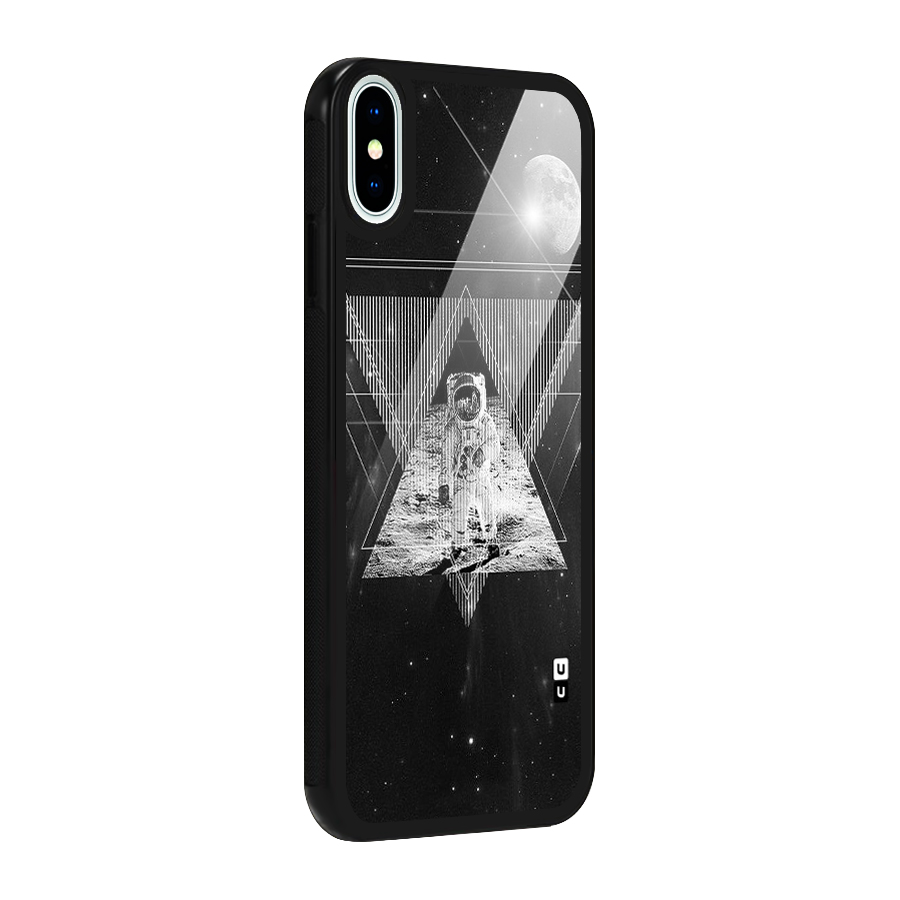 Space Triangle Abstract Glass Back Case for iPhone XS