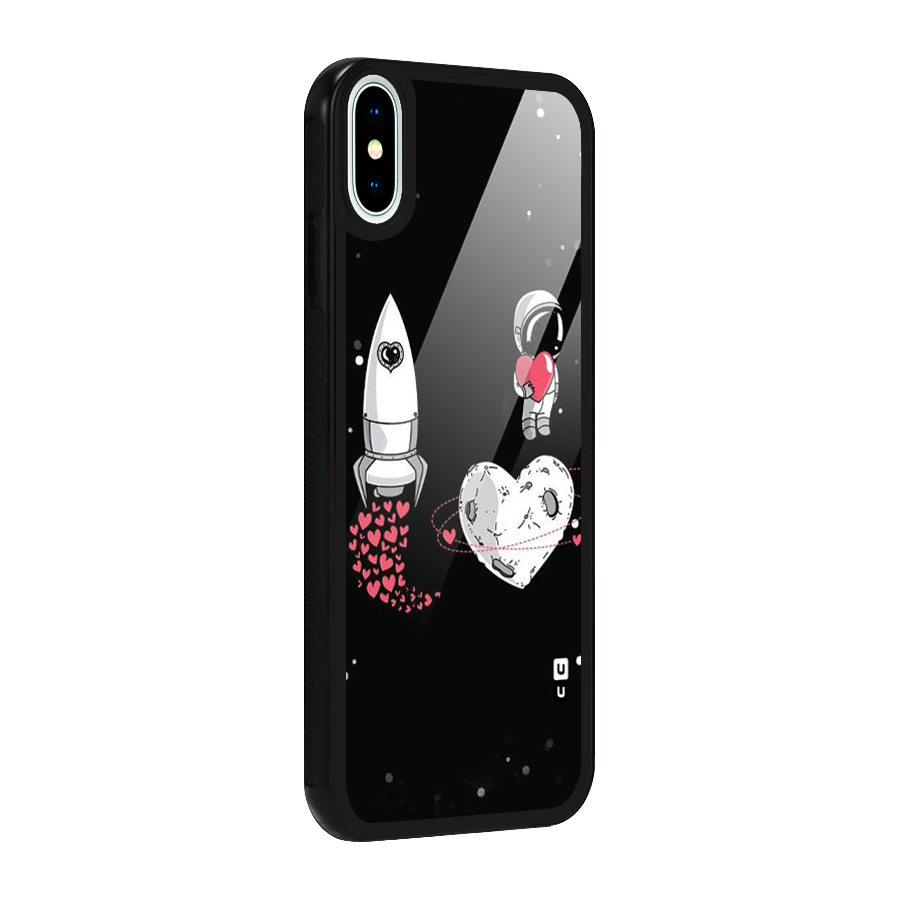 Spaceman Love Glass Back Case for iPhone XS
