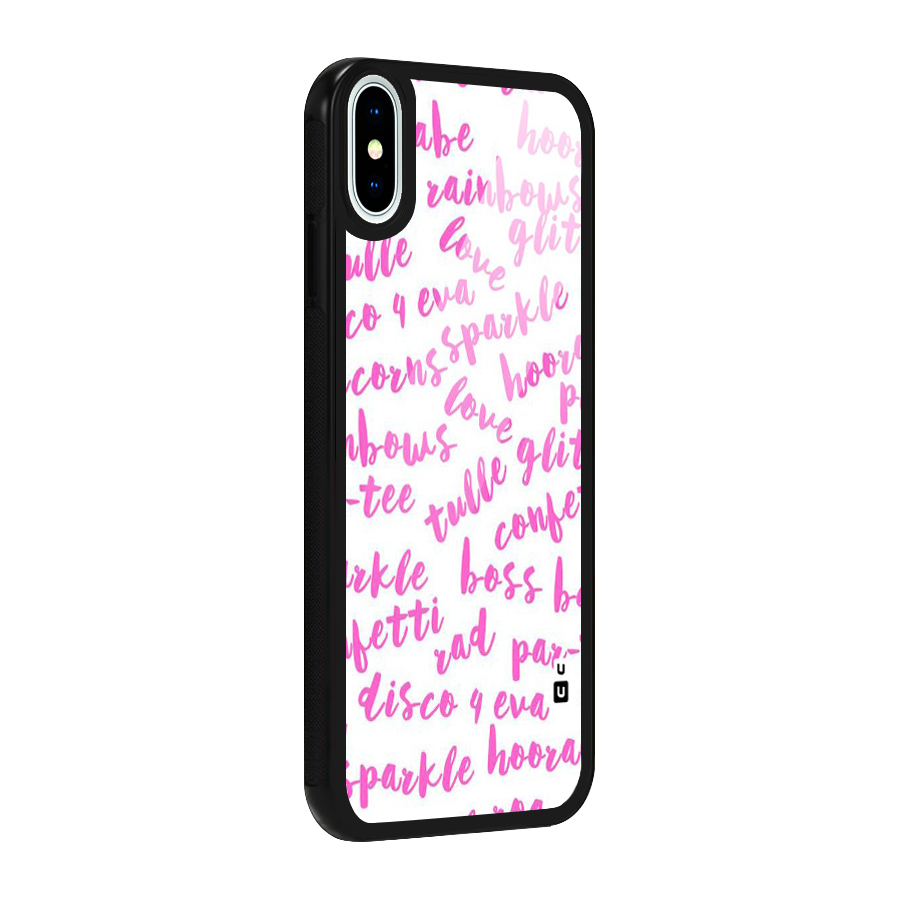 Sparkle Love Glass Back Case for iPhone XS