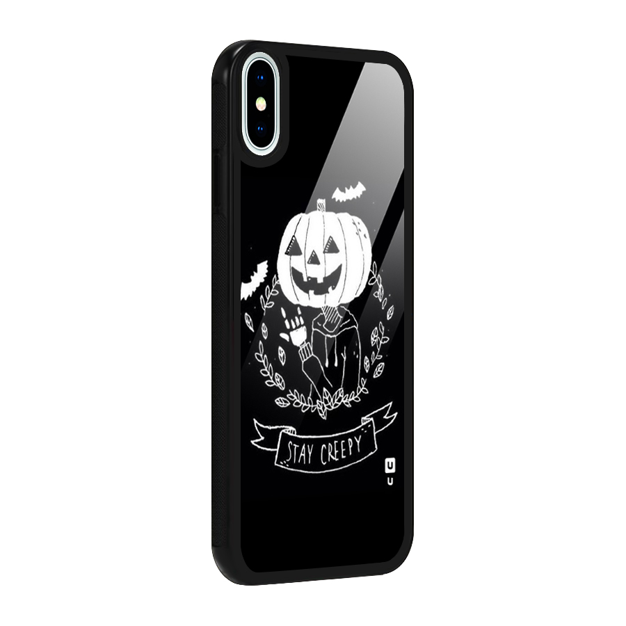 Stay Creepy Glass Back Case for iPhone XS