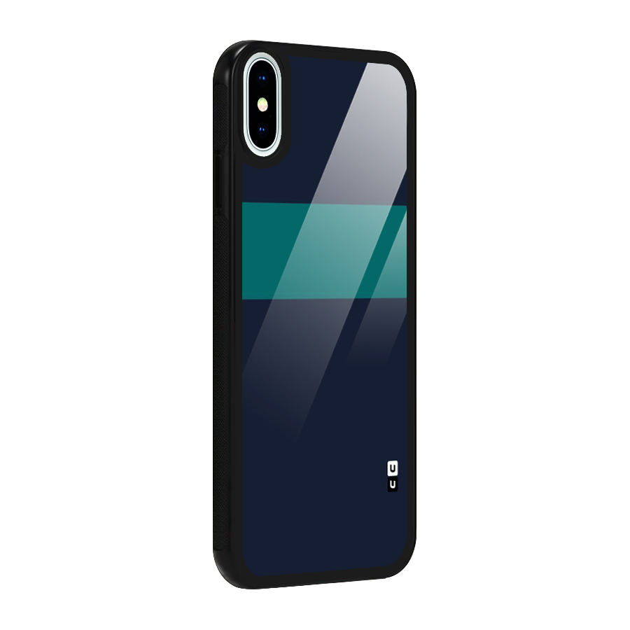 Stripe Block Glass Back Case for iPhone XS