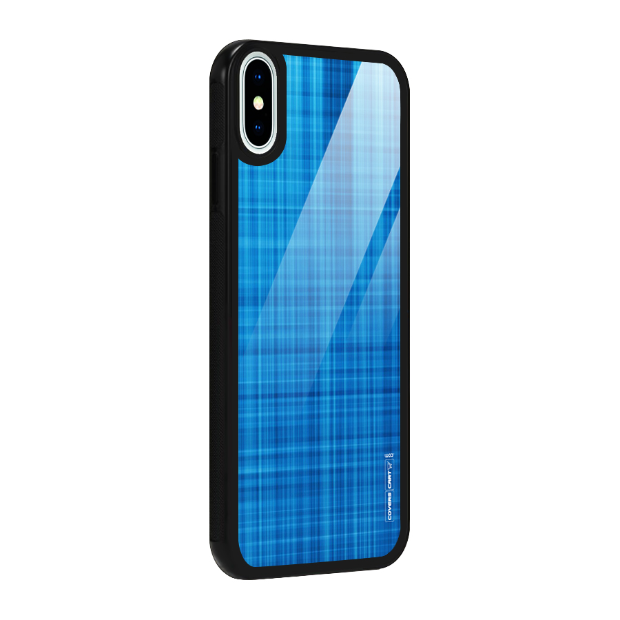 Stripe Blue Abstract Glass Back Case for iPhone XS