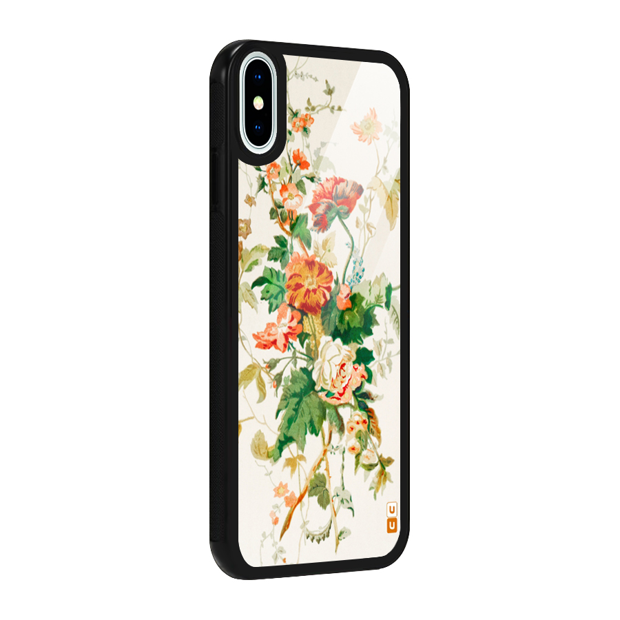 Summer Floral Glass Back Case for iPhone XS