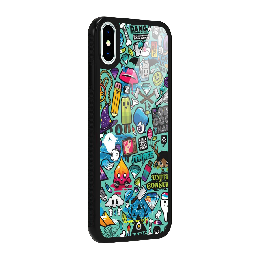 Sweet Candies Glass Back Case for iPhone XS