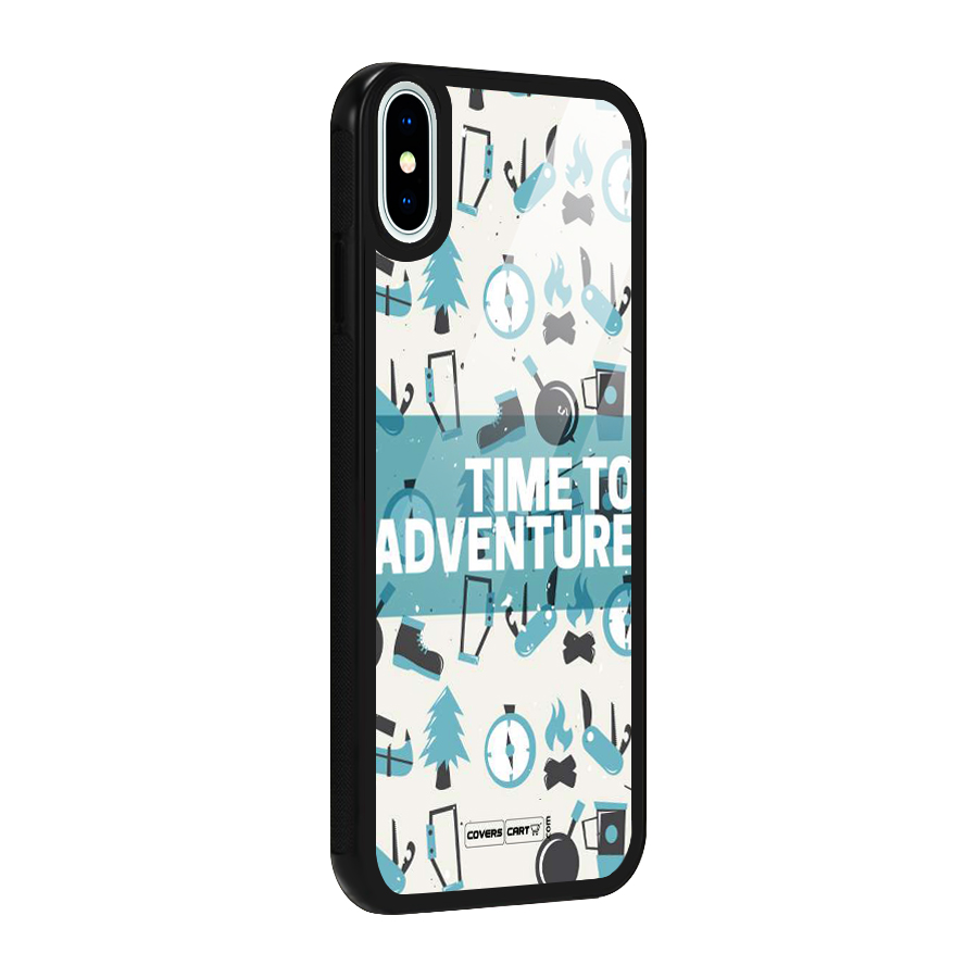 Time To Adventure Blazing Blue Glass Back Case for iPhone XS