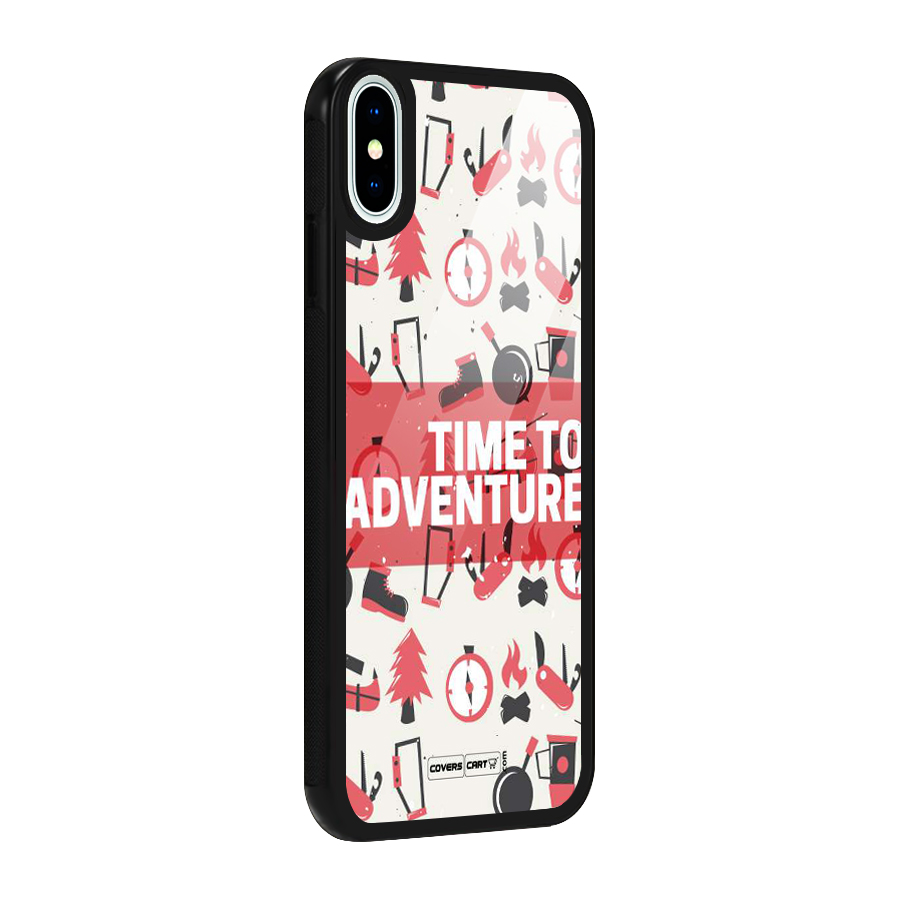 Time To Adventure Radiant Red Glass Back Case for iPhone XS