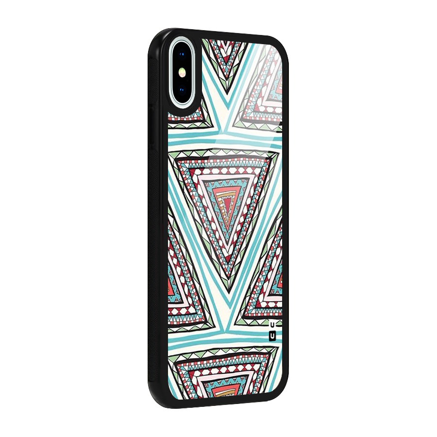 Triangle Abstract Mode Glass Back Case for iPhone XS