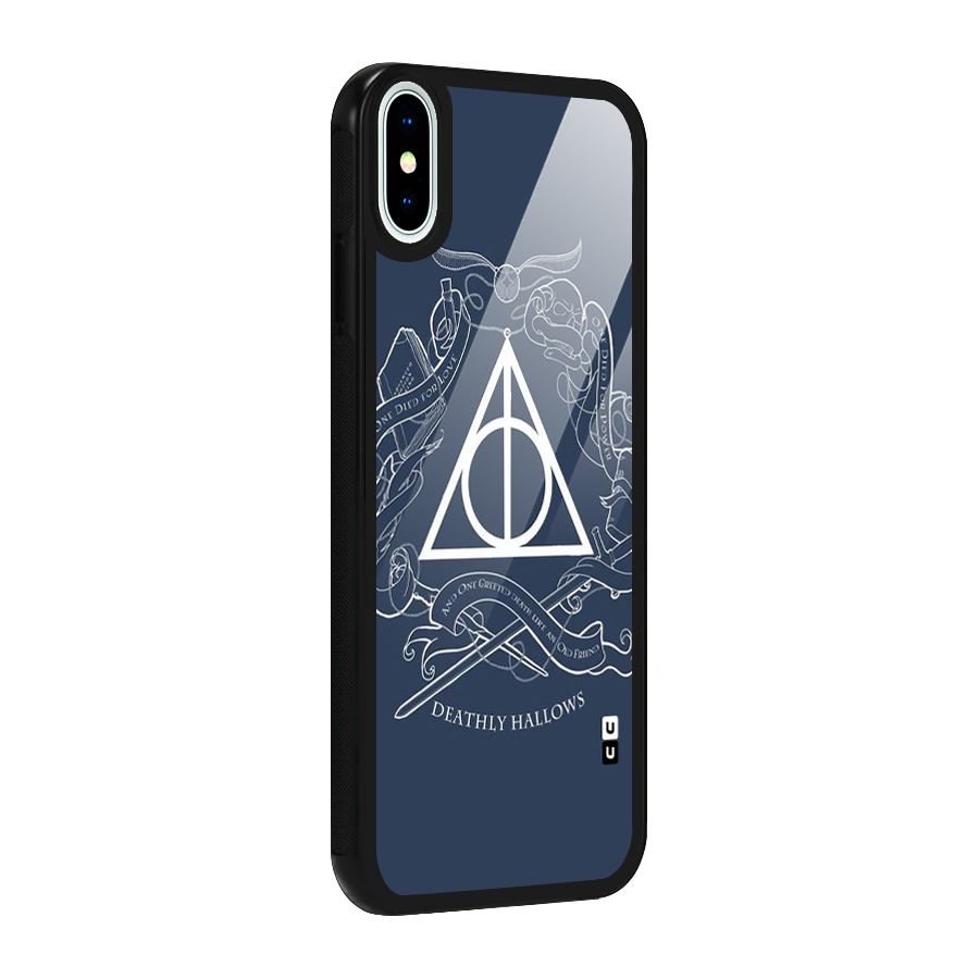 Triangle Blue Glass Back Case for iPhone XS