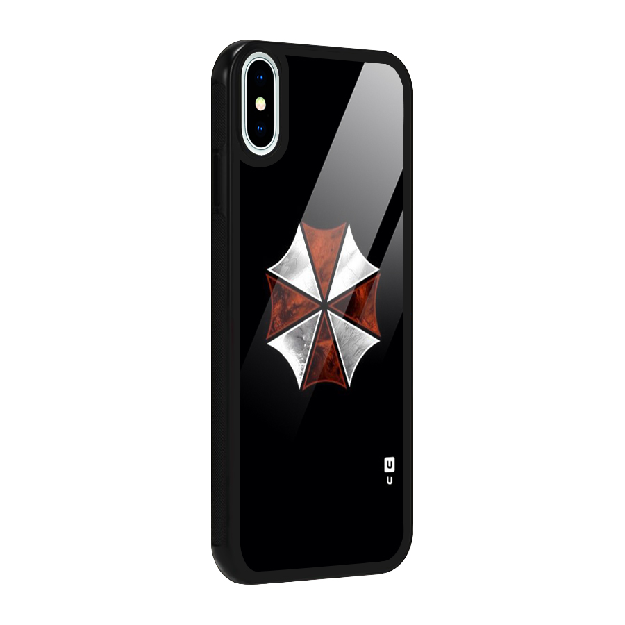 Umbrella Design Glass Back Case for iPhone XS