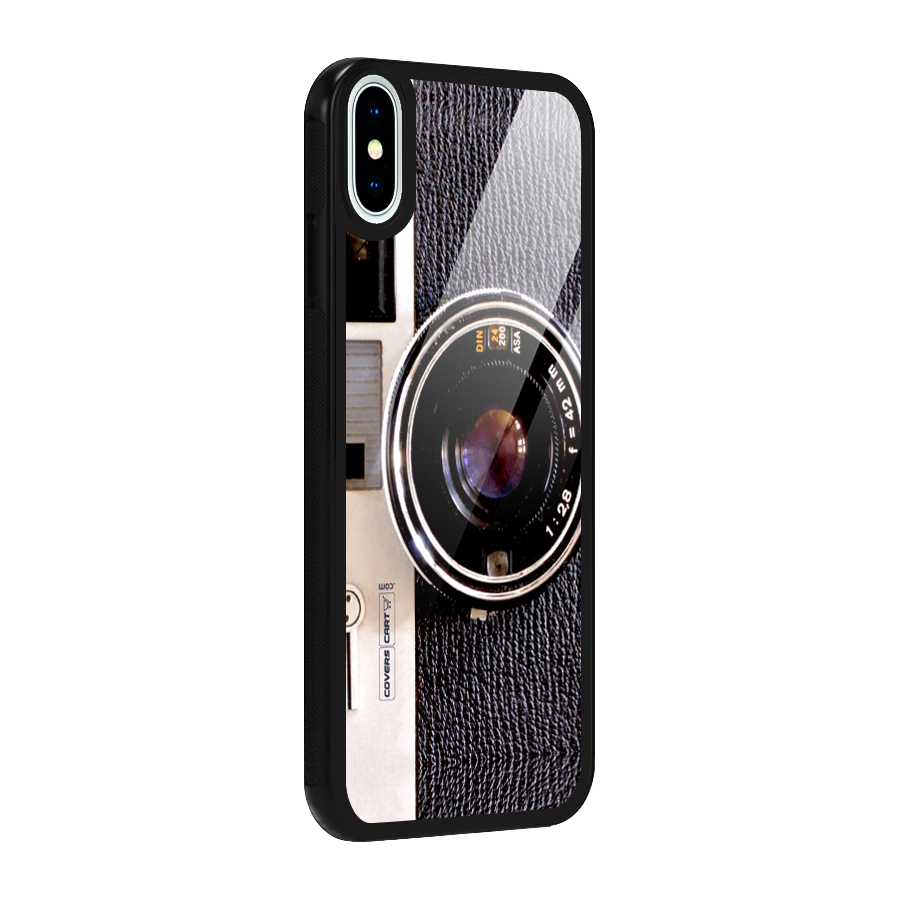 Vintage Camera Glass Back Case for iPhone XS