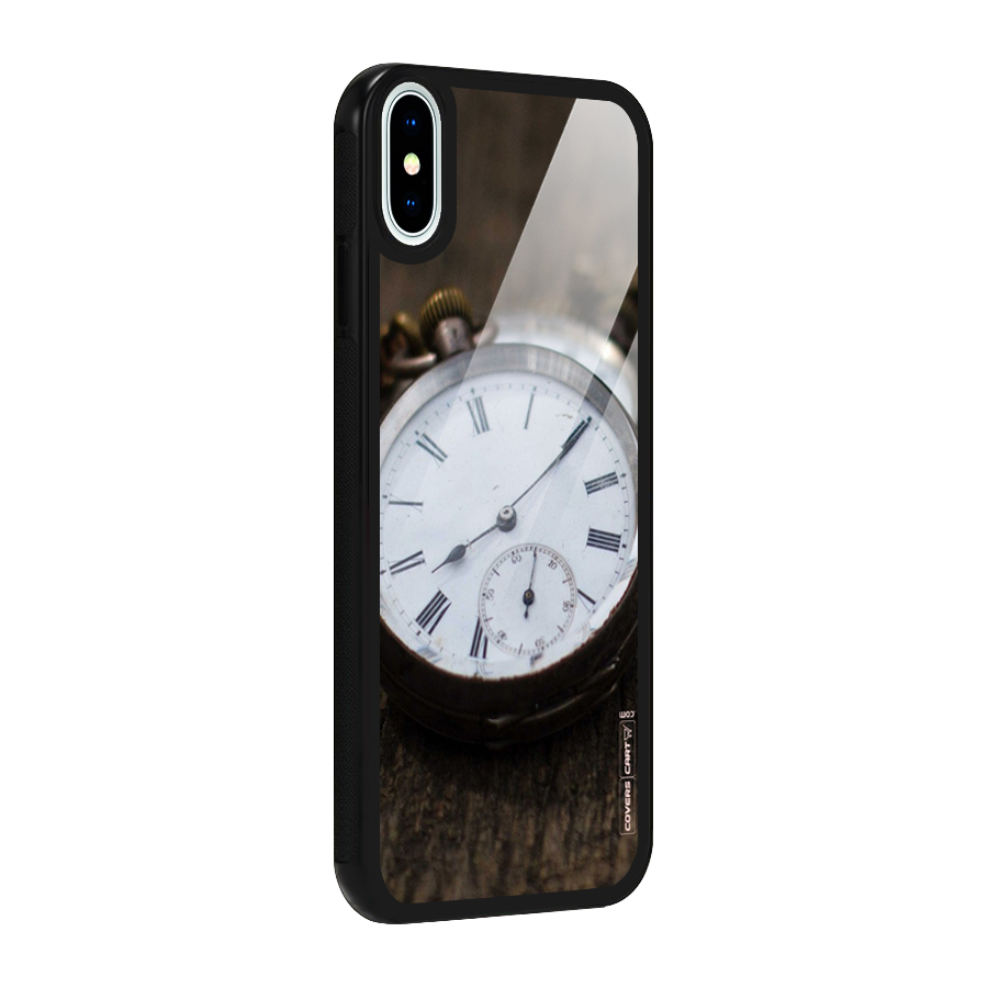 Vintage Clock Glass Back Case for iPhone XS