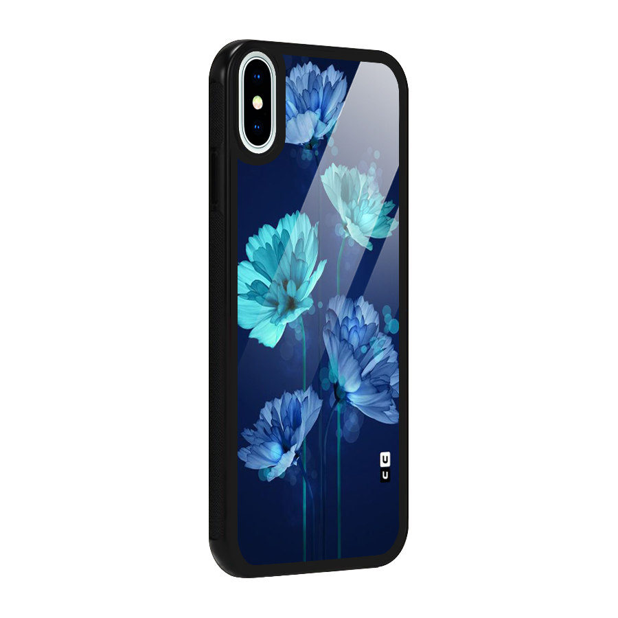 Water Flowers Glass Back Case for iPhone XS