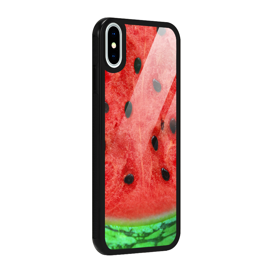 Watermelon Design Glass Back Case for iPhone XS