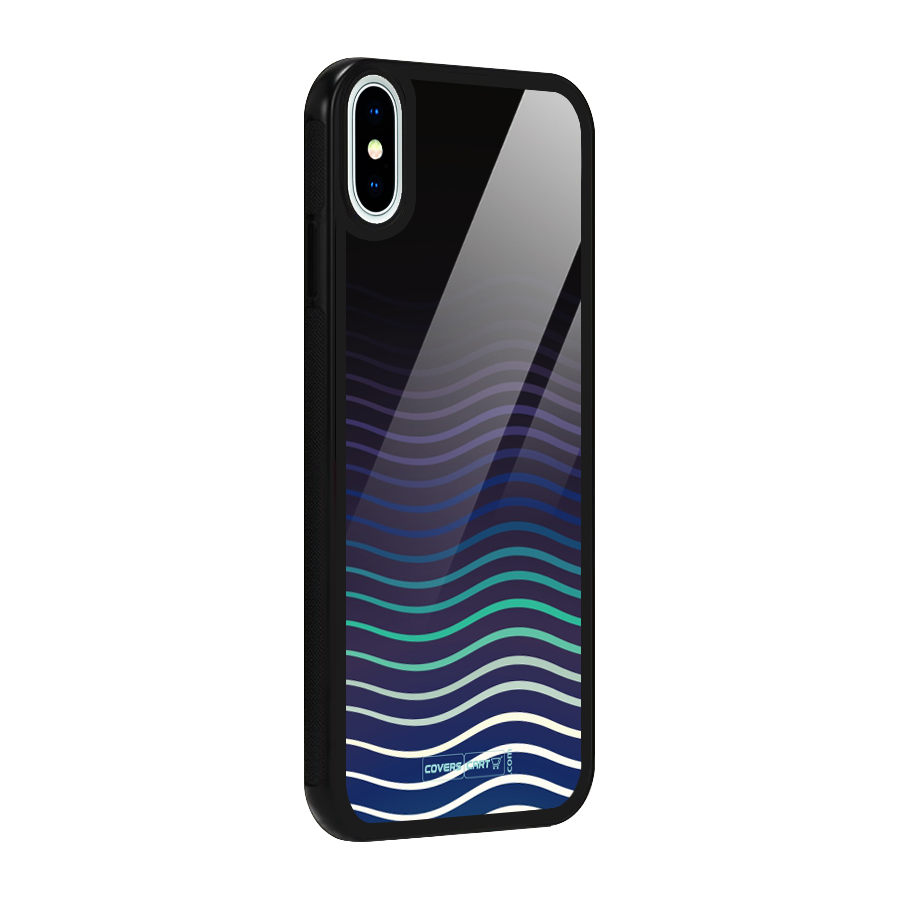 Wavy Stripes Glass Back Case for iPhone XS
