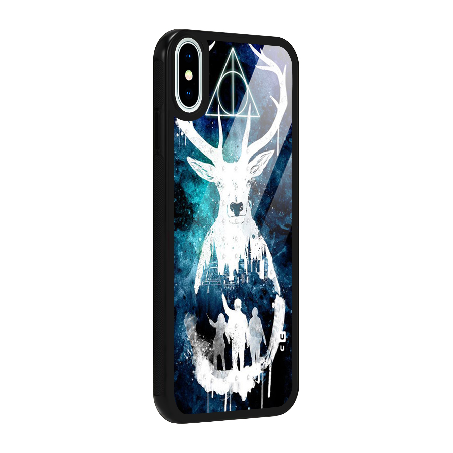 White Deer Glass Back Case for iPhone XS