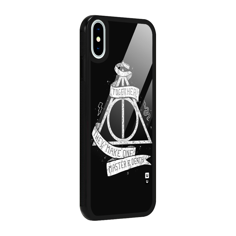 White Ribbon Glass Back Case for iPhone XS
