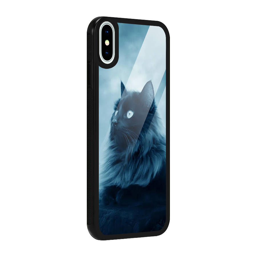 Wild Forest Cat Glass Back Case for iPhone XS
