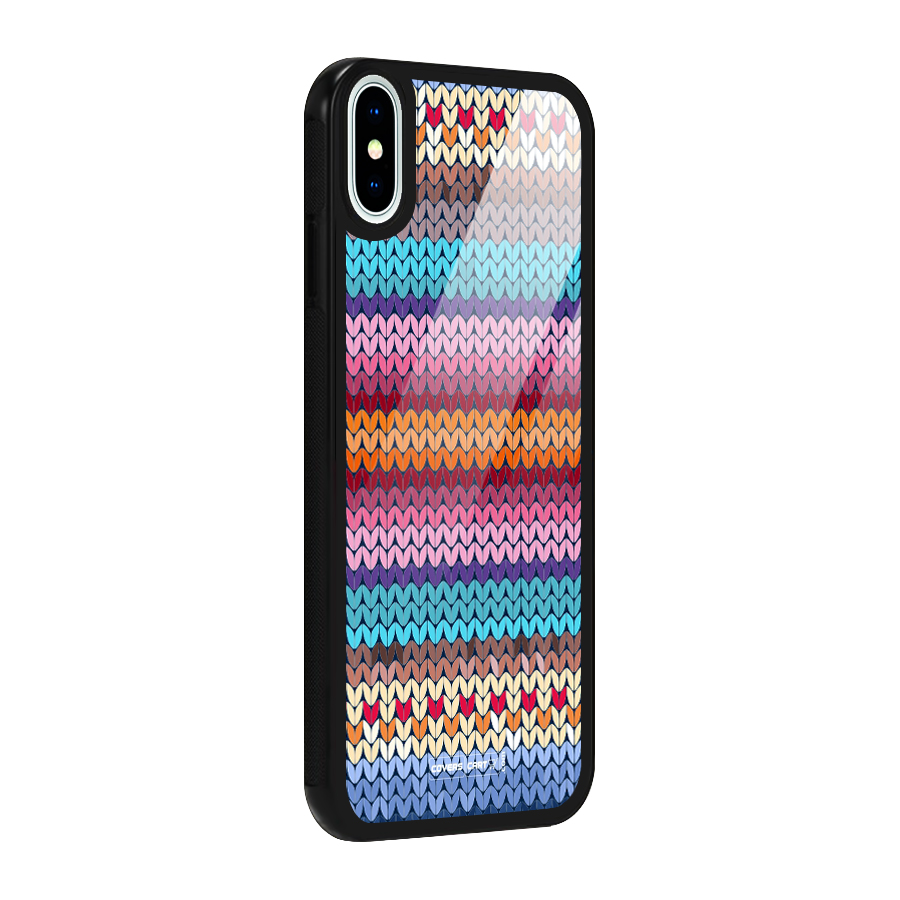 Woolen Glass Back Case for iPhone XS