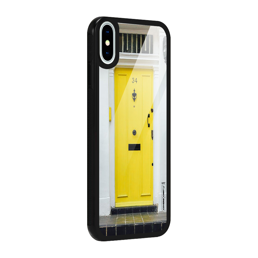 Yellow Door Glass Back Case for iPhone XS