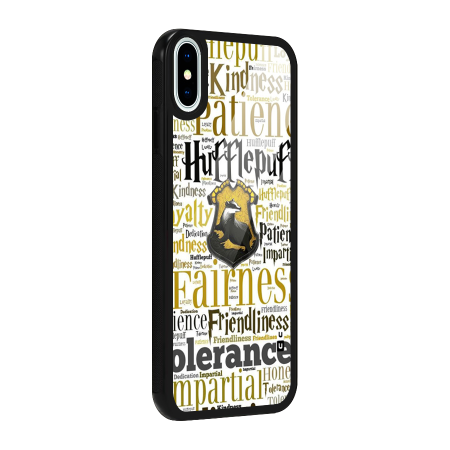 Yellow Fairness Glass Back Case for iPhone XS