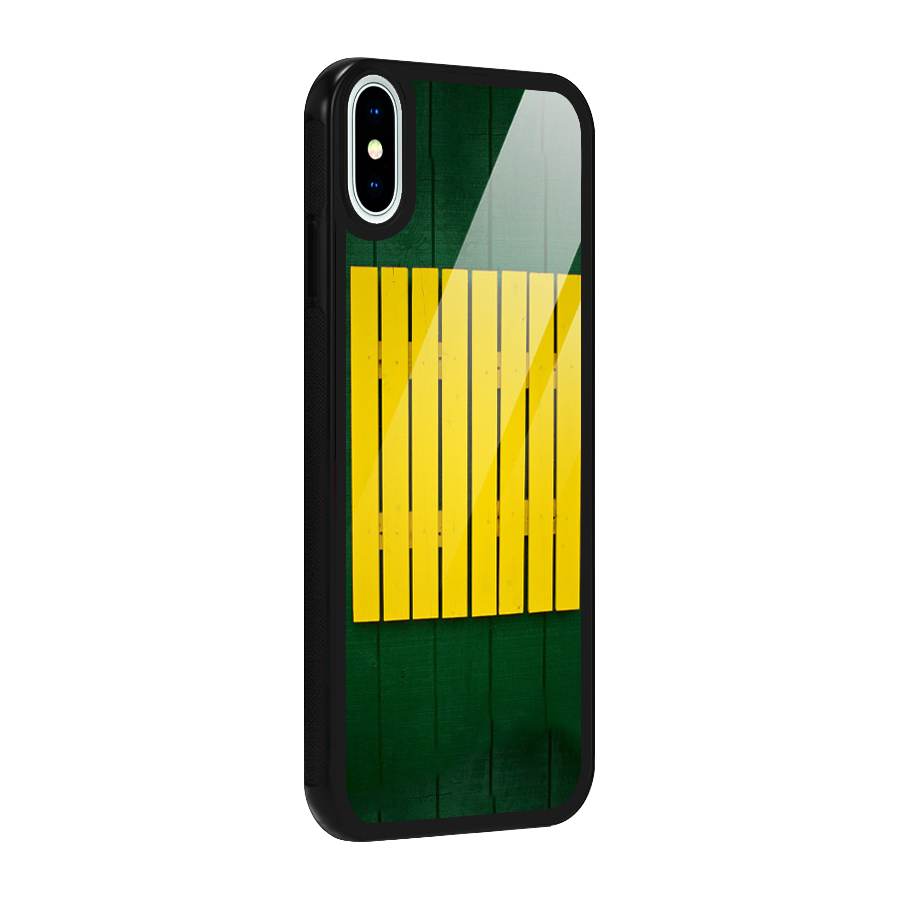 Yellow Fence Glass Back Case for iPhone XS