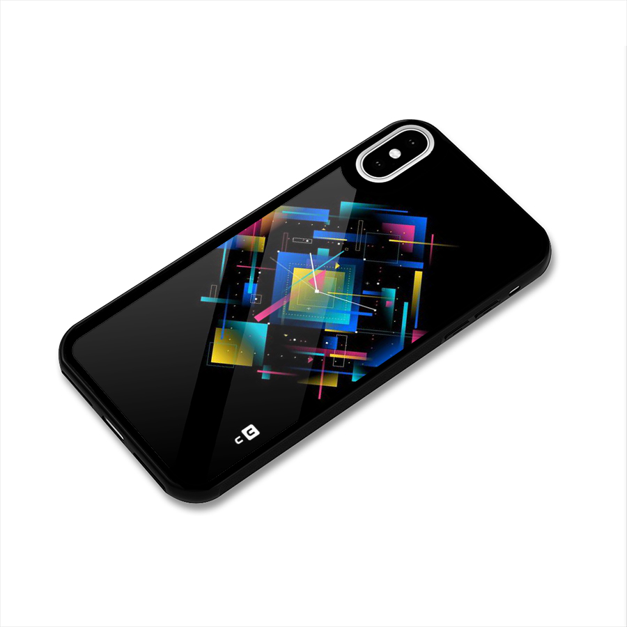 Abstract Clock Glass Back Case for iPhone XS