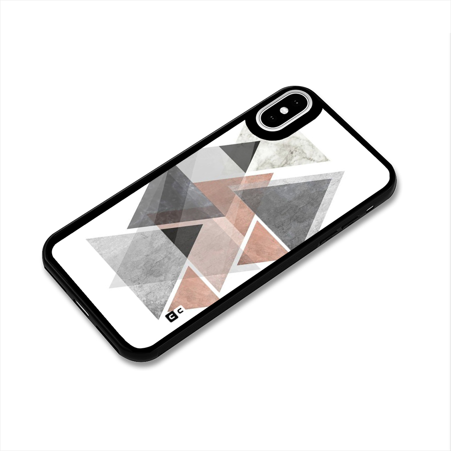 Abstract Diamond Pink Design Glass Back Case for iPhone XS