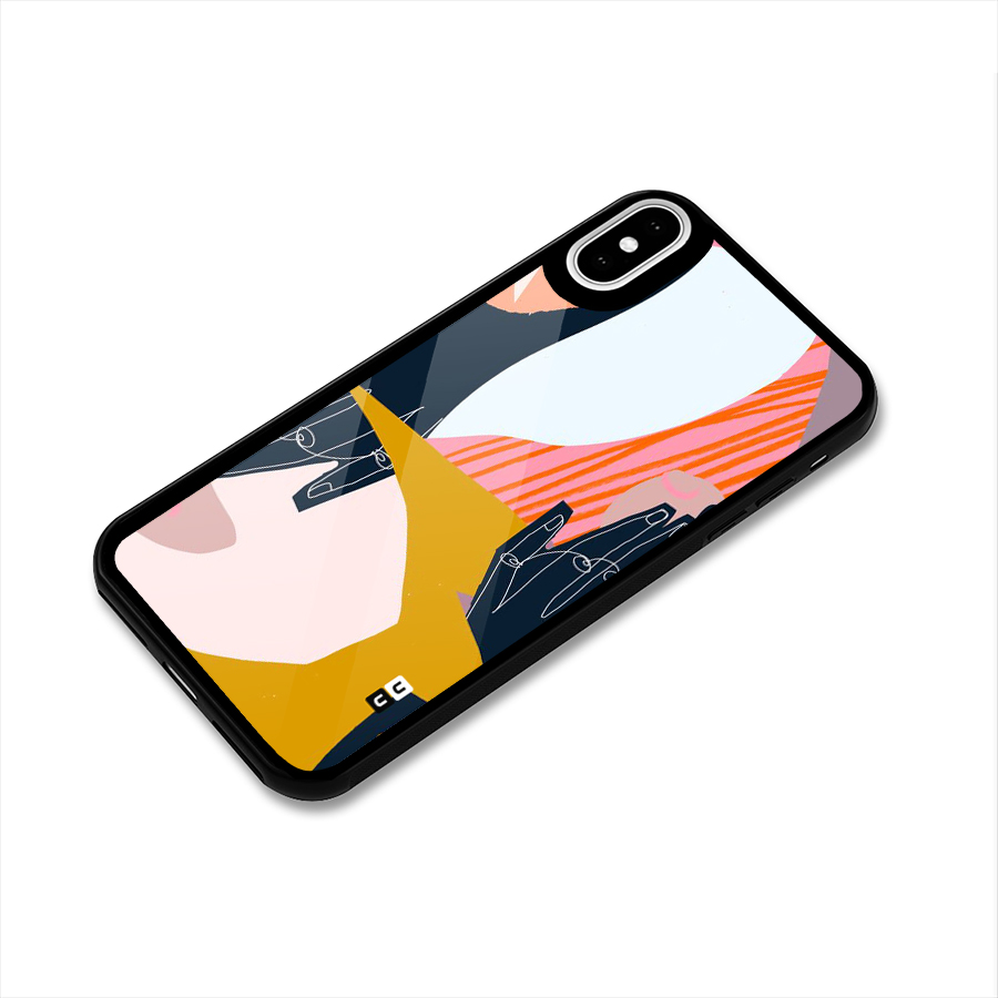 Abstract Hands Glass Back Case for iPhone XS