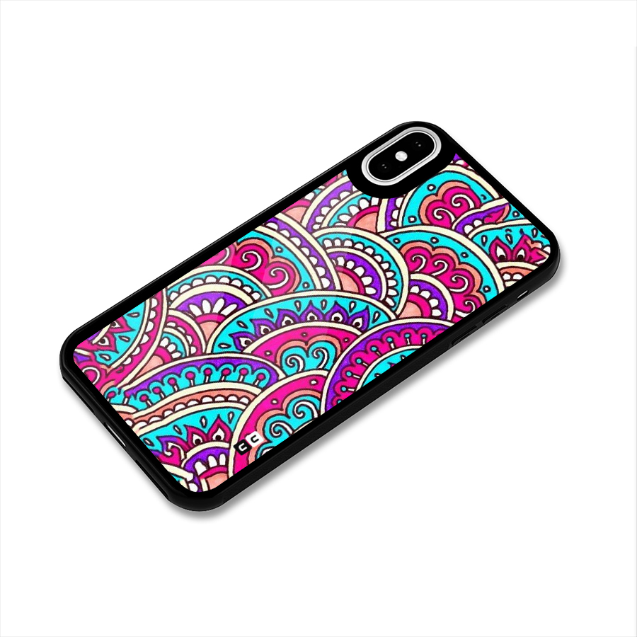 Abstract Rangoli Design Glass Back Case for iPhone XS