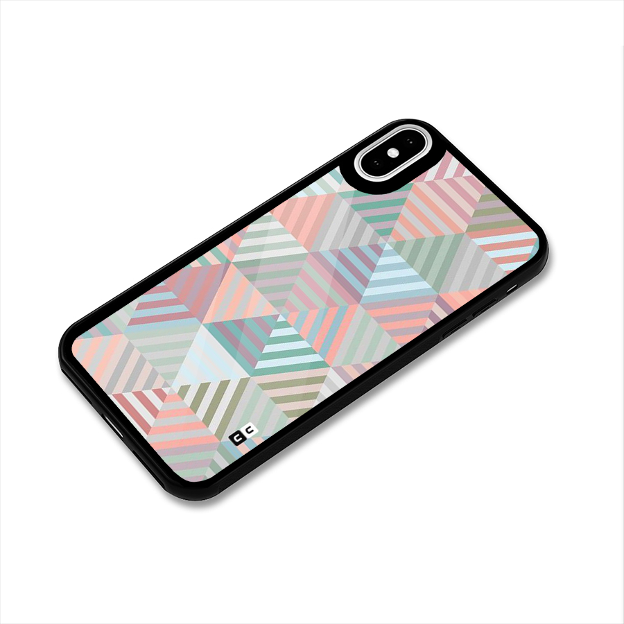 Abstract Triangle Lines Glass Back Case for iPhone XS