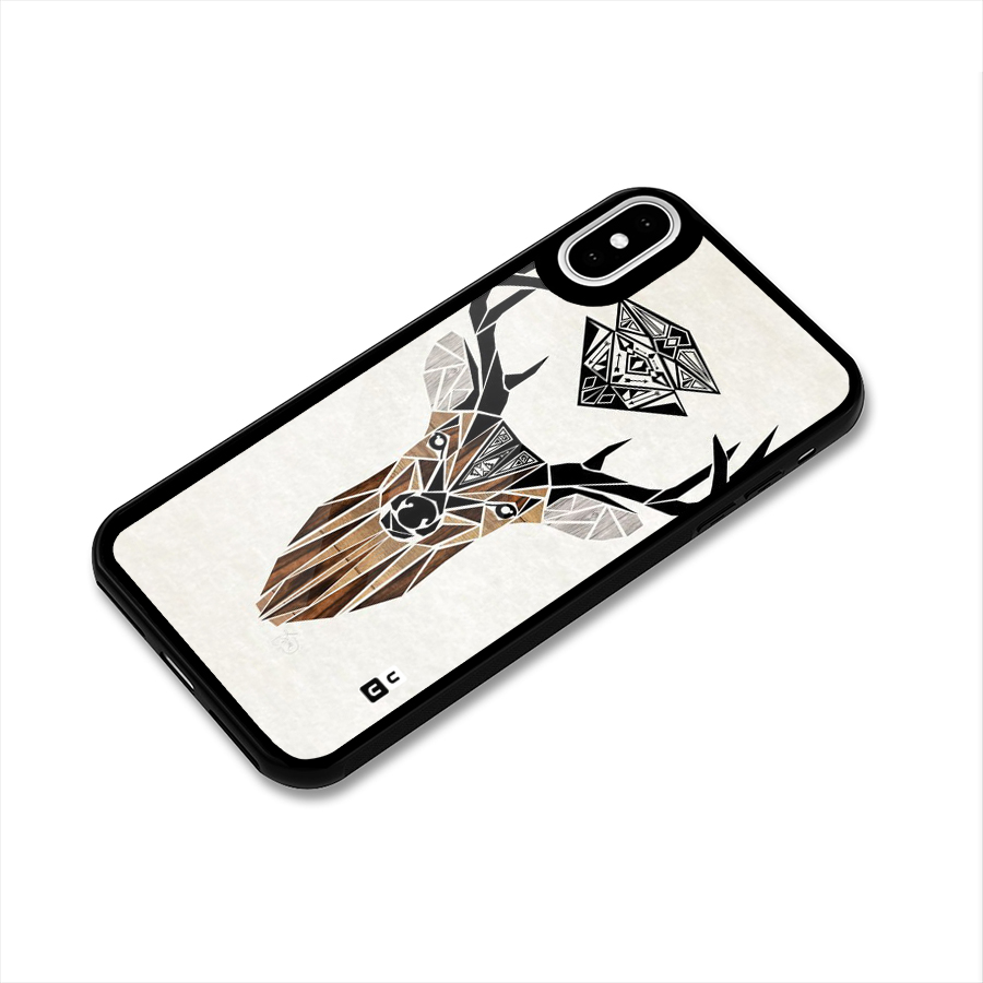 Aesthetic Deer Design Glass Back Case for iPhone XS