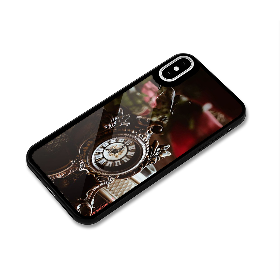 Ancient Clock Glass Back Case for iPhone XS