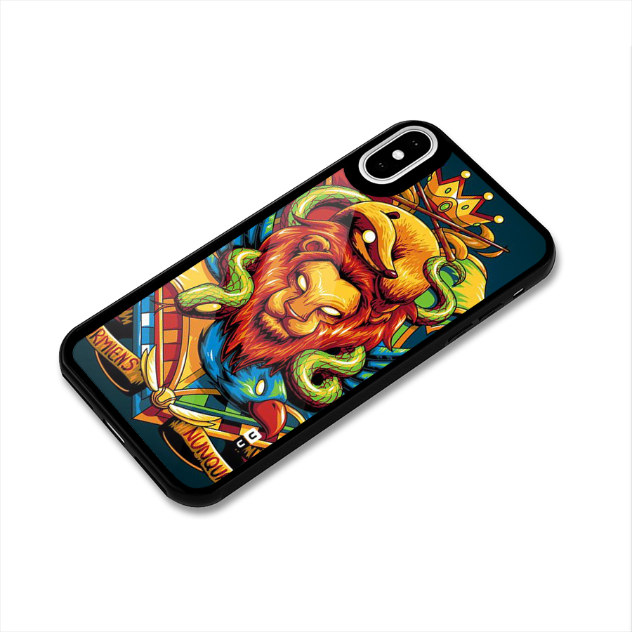 Animal Art Glass Back Case for iPhone XS