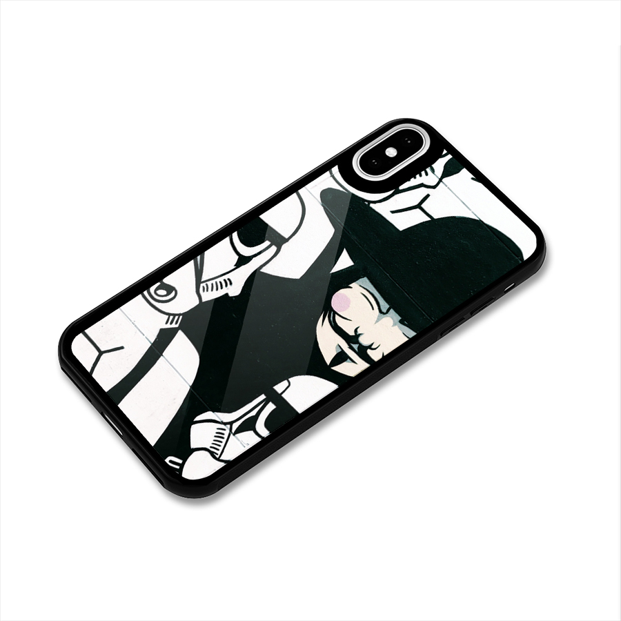 Anonymous Hat Glass Back Case for iPhone XS