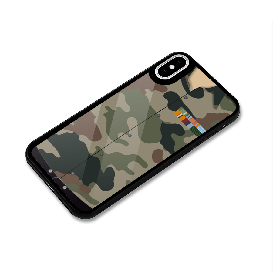Army Uniform Glass Back Case for iPhone XS