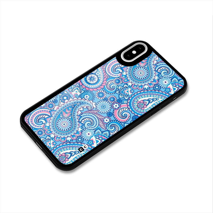 Artistic Blue Art Glass Back Case for iPhone XS