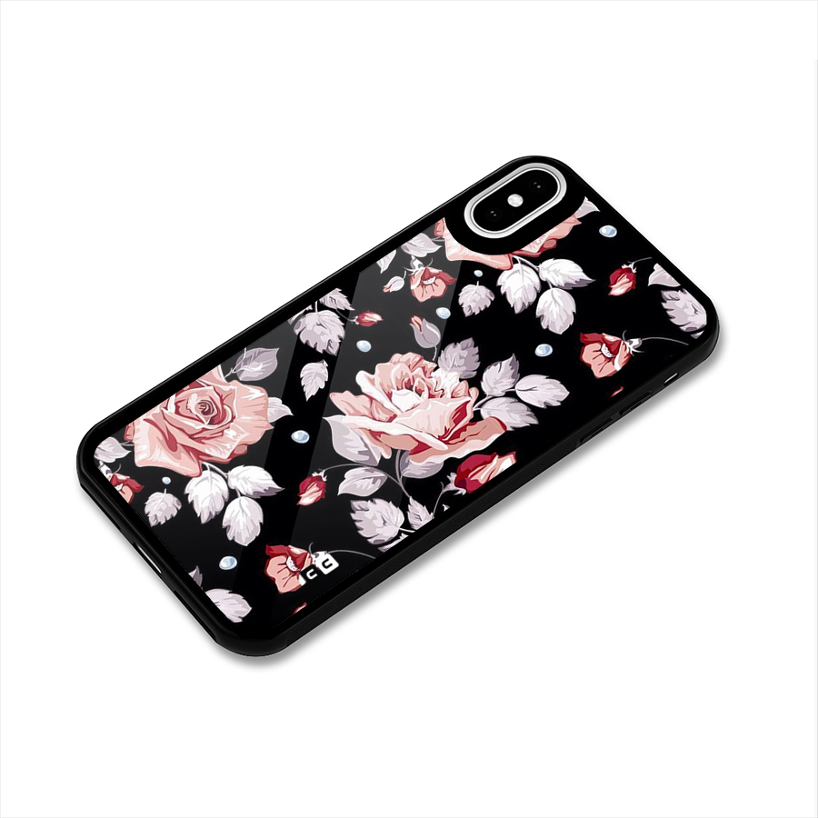 Artsy Floral Glass Back Case for iPhone XS