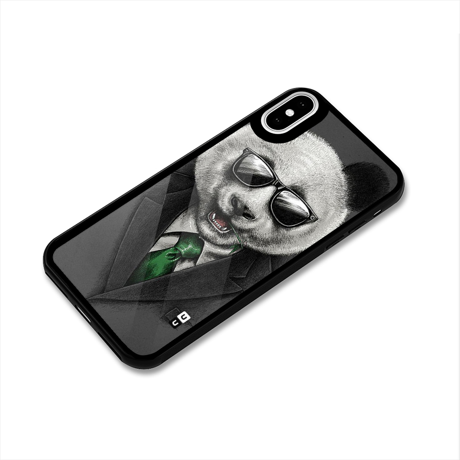 Bear Face Glass Back Case for iPhone XS