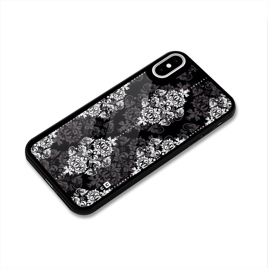Beautiful Grey Pattern Glass Back Case for iPhone XS