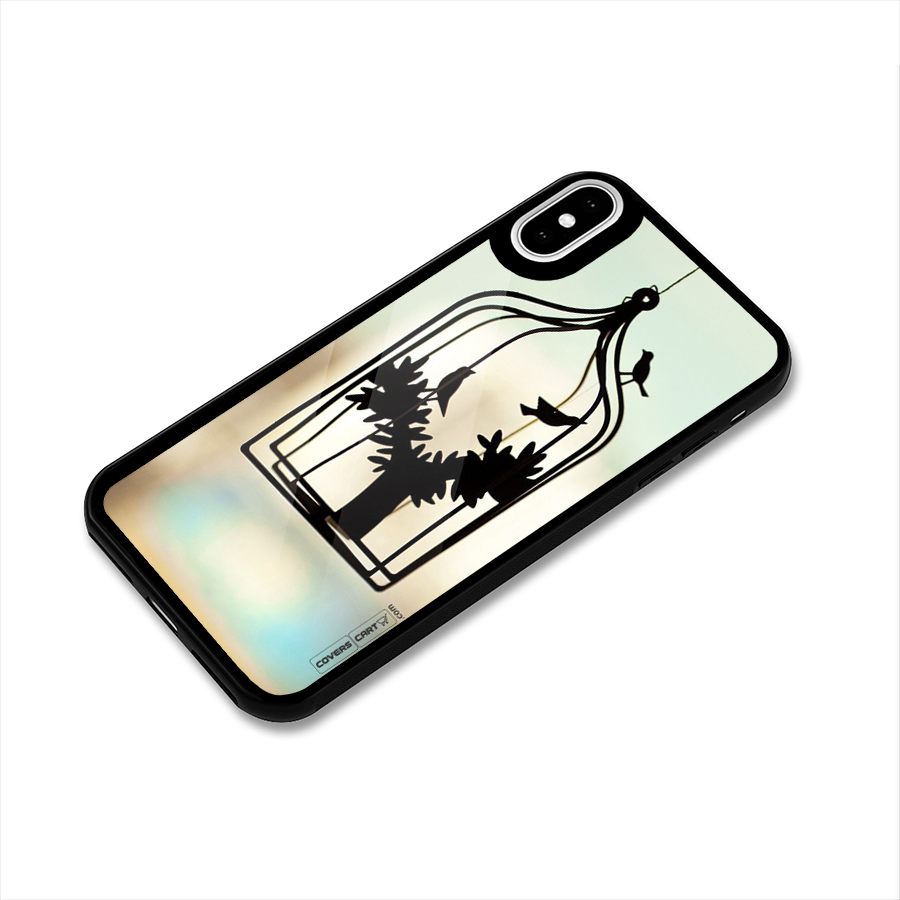 Beautiful Pegion Cage Glass Back Case for iPhone XS