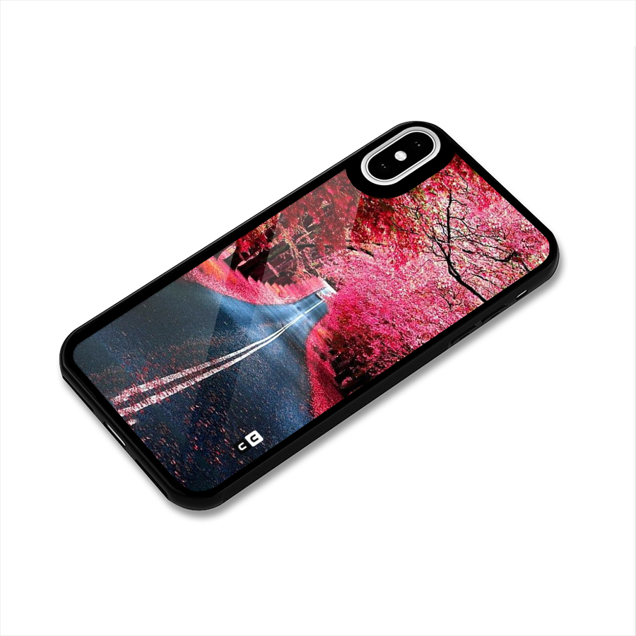 Beautiful Red Trees Glass Back Case for iPhone XS