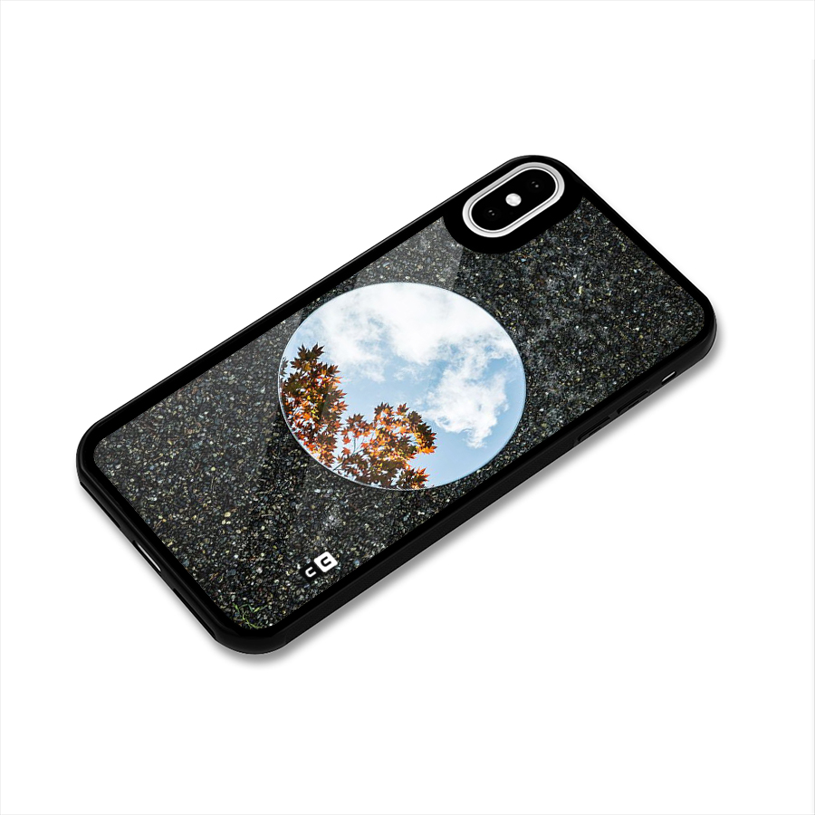 Beautiful Sky Leaves Glass Back Case for iPhone XS