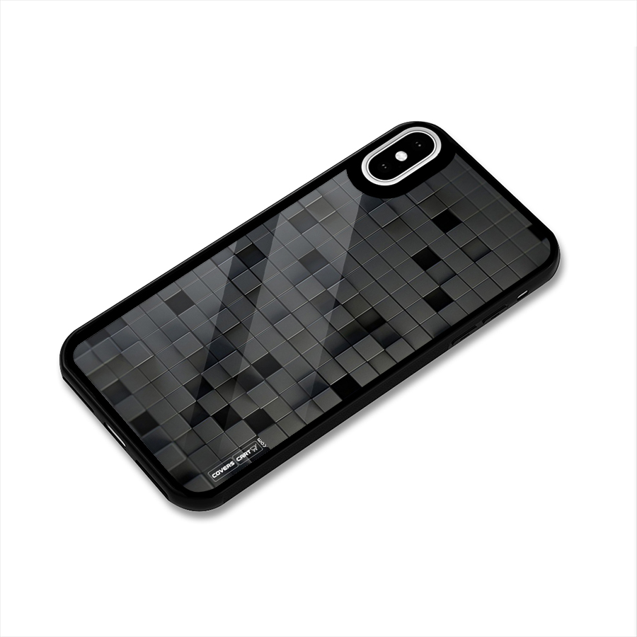 Black Bricks Glass Back Case for iPhone XS