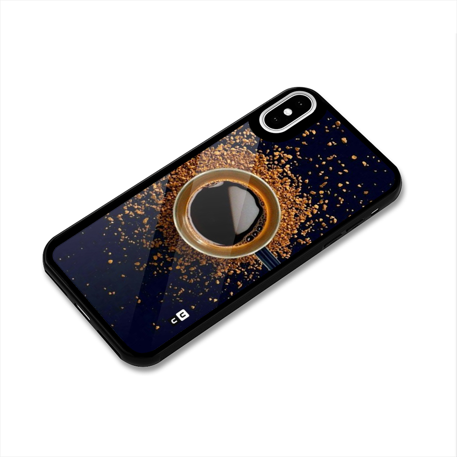 Black Coffee Glass Back Case for iPhone XS