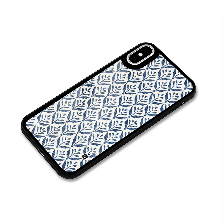 Blue Leaf Glass Back Case for iPhone XS