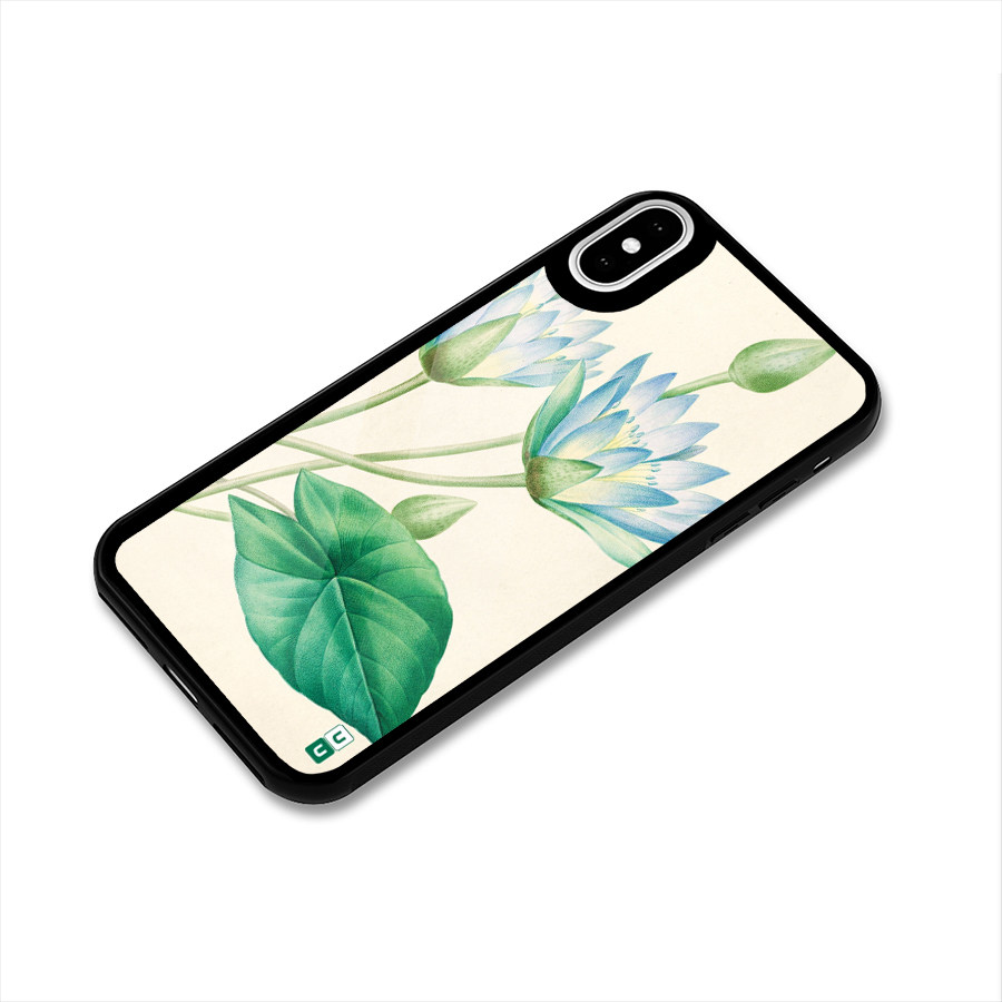 Blue Lotus Glass Back Case for iPhone XS