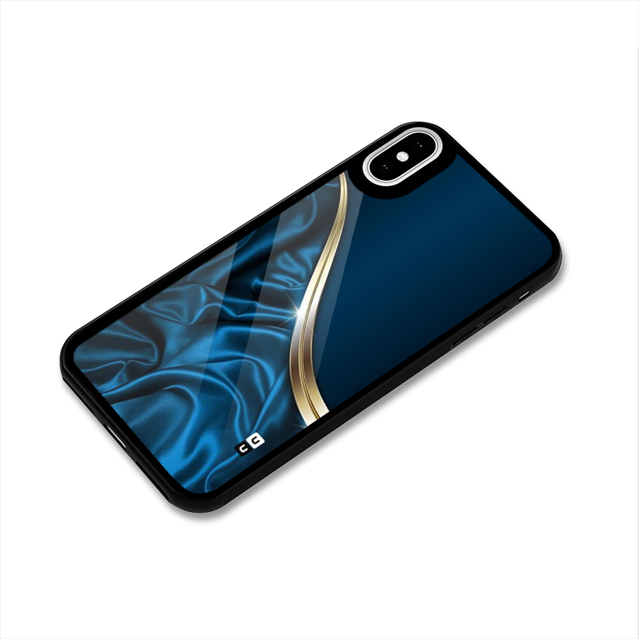Blue Smooth Flow Glass Back Case for iPhone XS