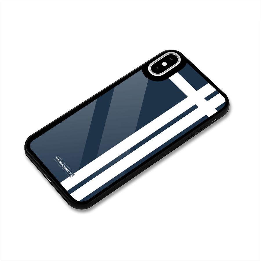 Blue and White Glass Back Case for iPhone XS