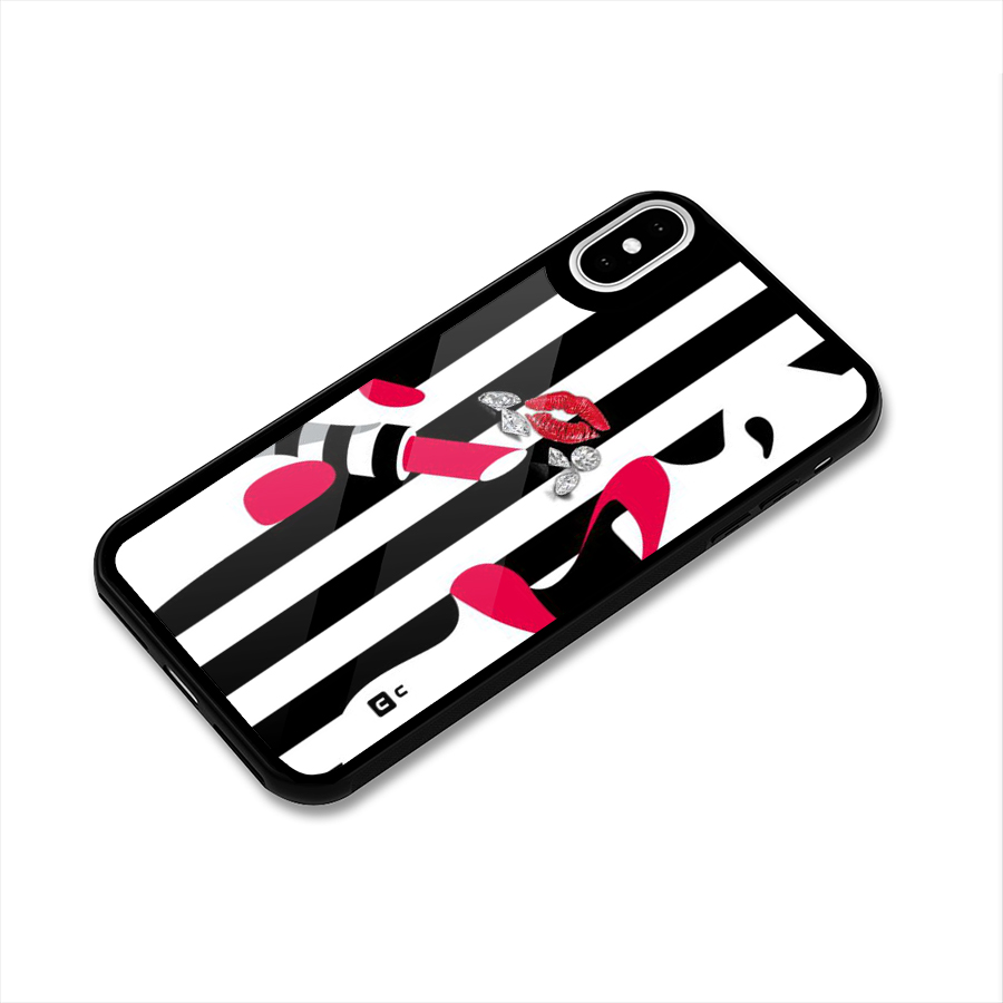 Bold Woman Glass Back Case for iPhone XS